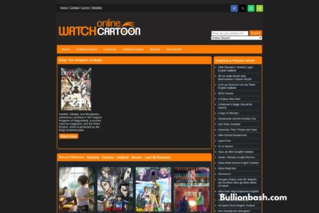 WCOFun Net Anime streaming site homepage with cartoon titles
