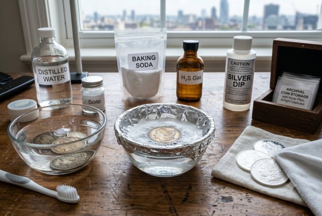How to Remove Tarnish from Silver Coins