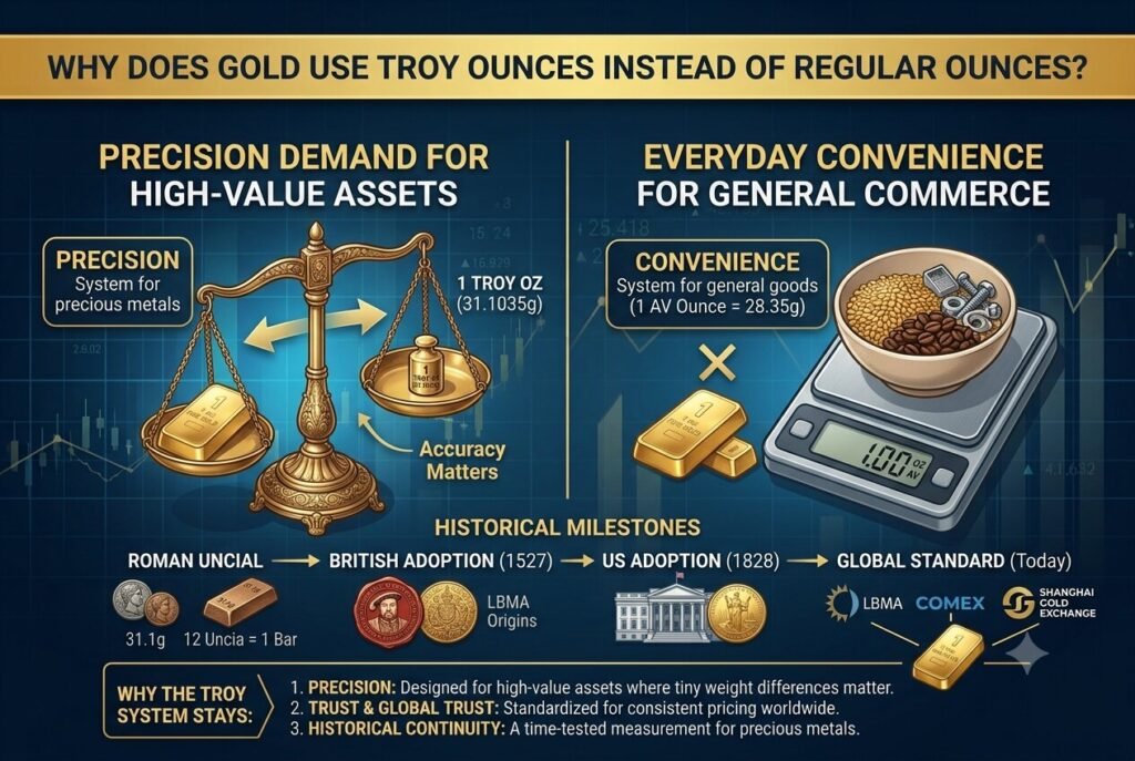 Why Does Gold Use Troy Ounces Instead of Regular Ounces